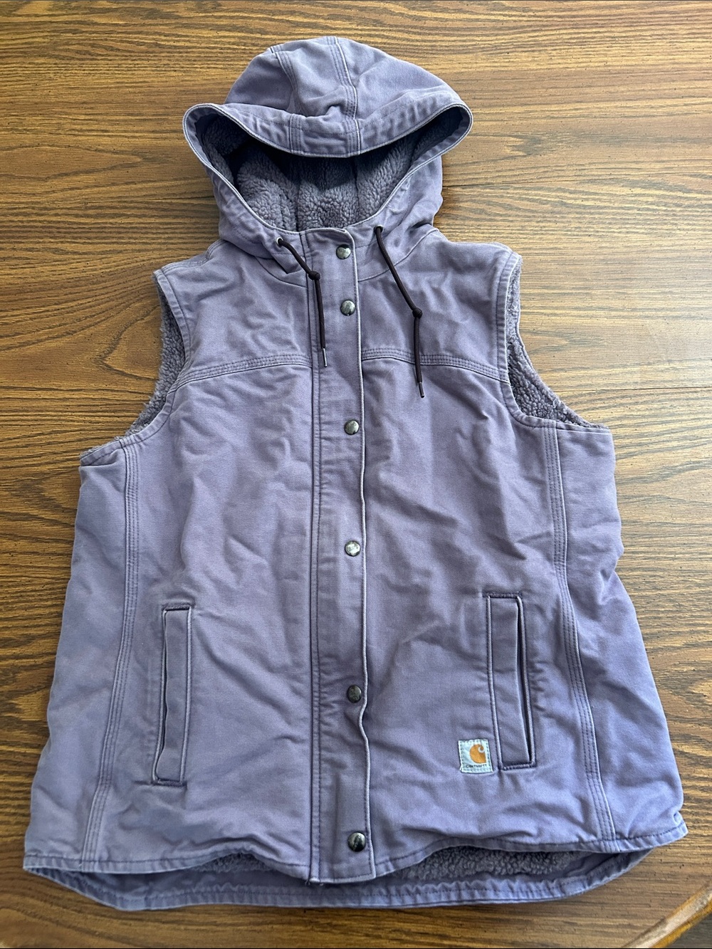 Carhartt Vintage Hooded Sherpa Lined Vest Large (size 12/14)